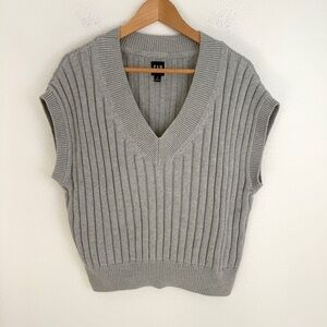 GAP Cotton Ribbed Textured Sweater Vest Small